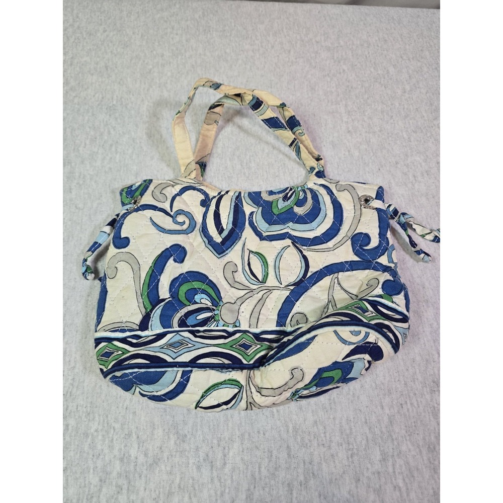 Retired Vera Bradley Mediterranean White Gabby Handbag Purse. Compact And CUTE!